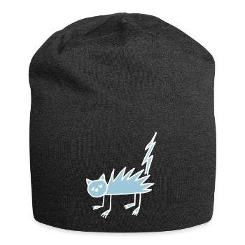 Chat Halloween zombie mort-mort cadeau drôle - Bonnet en jersey - charbon - Devant