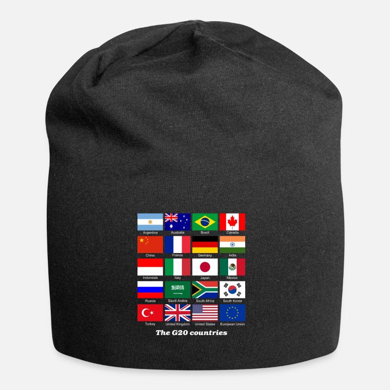 Flagge G20 - Jersey-Beanie - Schwarz