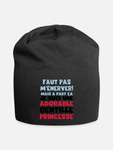 une adorable gentille princesse - Bonnet en jersey - noir