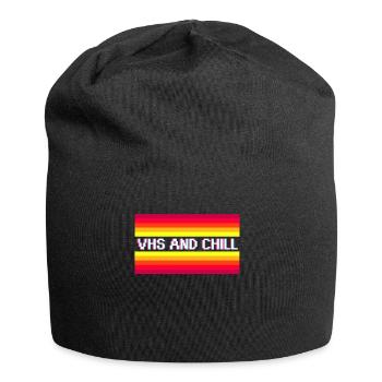 VHS AND CHILL für 90er Kids - Jersey-Beanie - Schwarz - Vorne