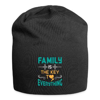 Family is the key to everything lovely & cute - Bonnet en jersey - noir - Devant
