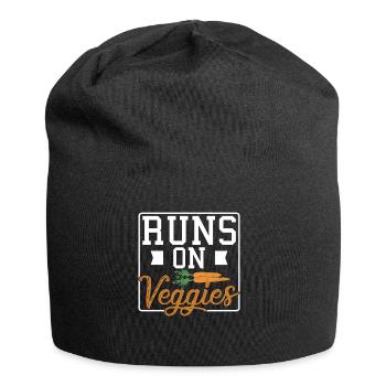 Runs on veggies - Jersey Beanie - black - Front