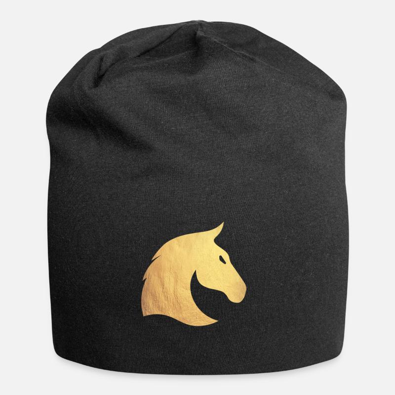 cheval d'or - Bonnet en jersey - noir
