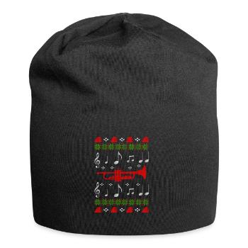 Christmas Jumper Trumpet - Jersey Beanie - black - Front