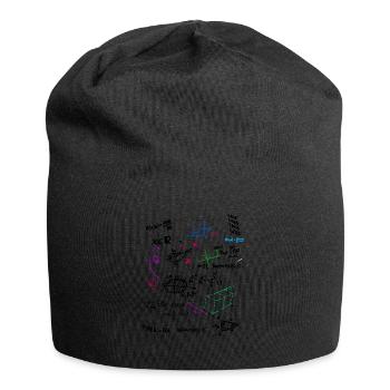 Math Complex Mathematical blackboard with formulas - Jersey Beanie - black - Front