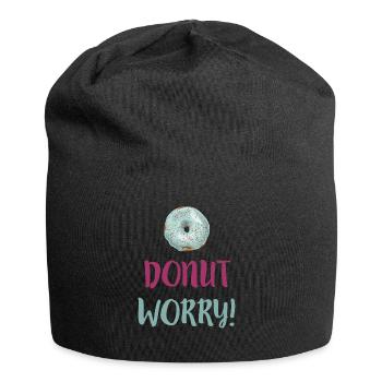 Donut vous inquiétez pas - énonciation drôle - Bonnet en jersey - noir - Devant