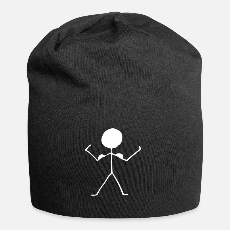 chiffre de bâton - Bonnet en jersey - noir