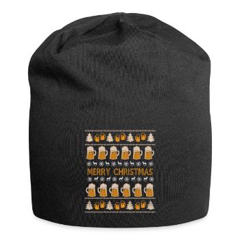 Bier Alkohol Geschenk Ugly Christmas Sweater - Jersey-Beanie - Schwarz - Vorne