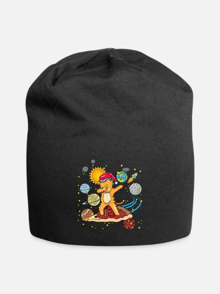 Dabbing Katze Dab Pizza Weltall Geschenk Weltraum - Jersey-Beanie - Schwarz