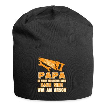 wenn papa es nicht reparieren kann, dann sind wir - Jersey-Beanie - Schwarz - Vorne