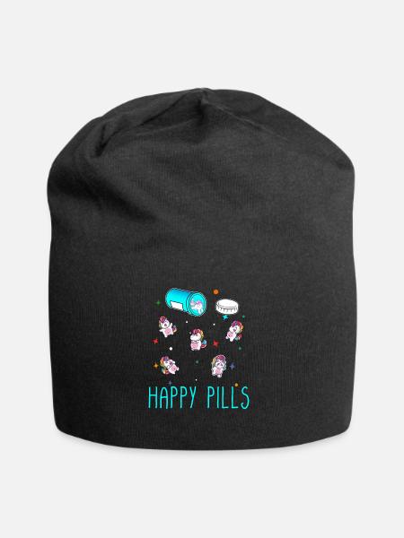 Happy Pills - Jersey Beanie - black