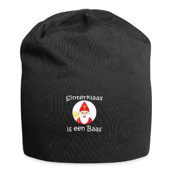 Sinterklaas is een Baas Dutch Netherlands Children - Jersey Beanie - black - Front