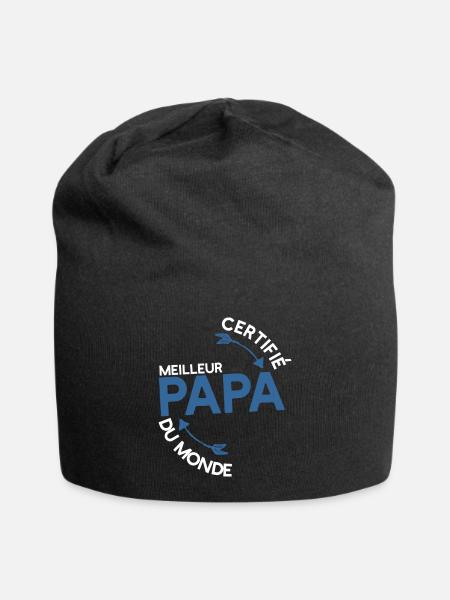 Certifié papa t-shirt cadeau père - Bonnet en jersey - noir