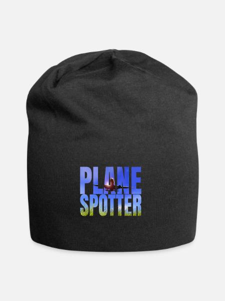 Plane Spotter Design als Geschenk - Jersey-Beanie - Schwarz