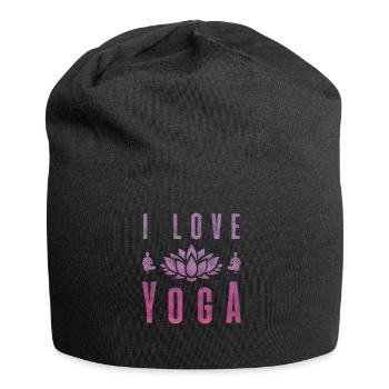 J’aime yoga cadeau Namaste Shanti coeur Joga - Bonnet en jersey - noir - Devant