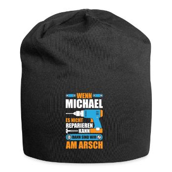 Michael reparieren Bohrmaschine Geschenk - Jersey-Beanie - Schwarz - Vorne