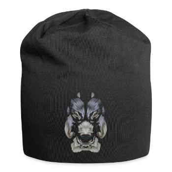 Wolf Wölfe Raubtier Schäferhund Tiere Geschenk - Jersey-Beanie - Schwarz - Vorne