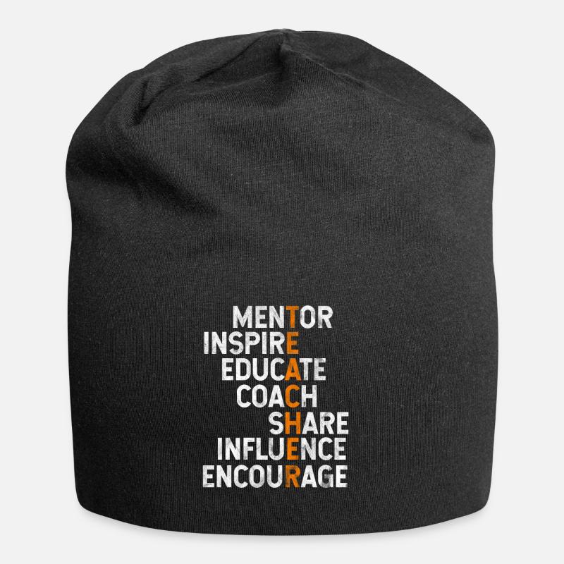 Geschenk für Lehrer oder Lehrerin - Jersey-Beanie - Schwarz