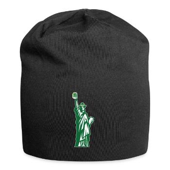 St. Patricks Day Statue Of Liberty Irish Green - Jersey Beanie - black - Front