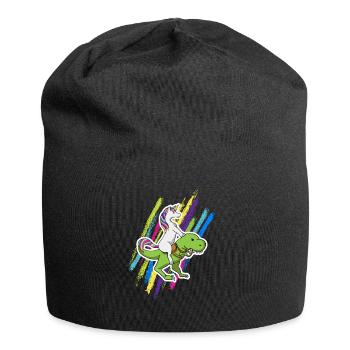 Licorne, dinosaure, licorne, équitation, dino, cadeau - Bonnet en jersey - noir - Devant