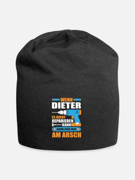 DIETER Name Geschenk Reparatur reparieren - Jersey-Beanie - Schwarz