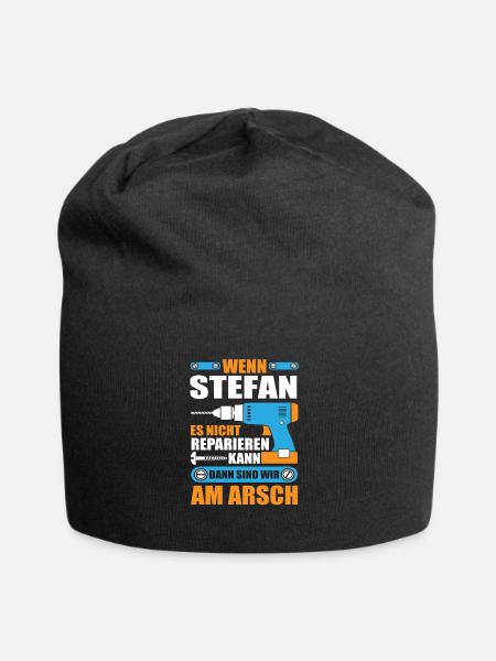Stefan Name Geschenk Reparatur reparieren - Jersey-Beanie - Schwarz
