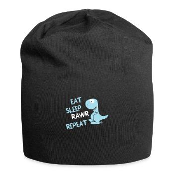 Eat Sleep Rawr Repeat T-Rex Dinosaur Funny - Jersey Beanie - black - Front