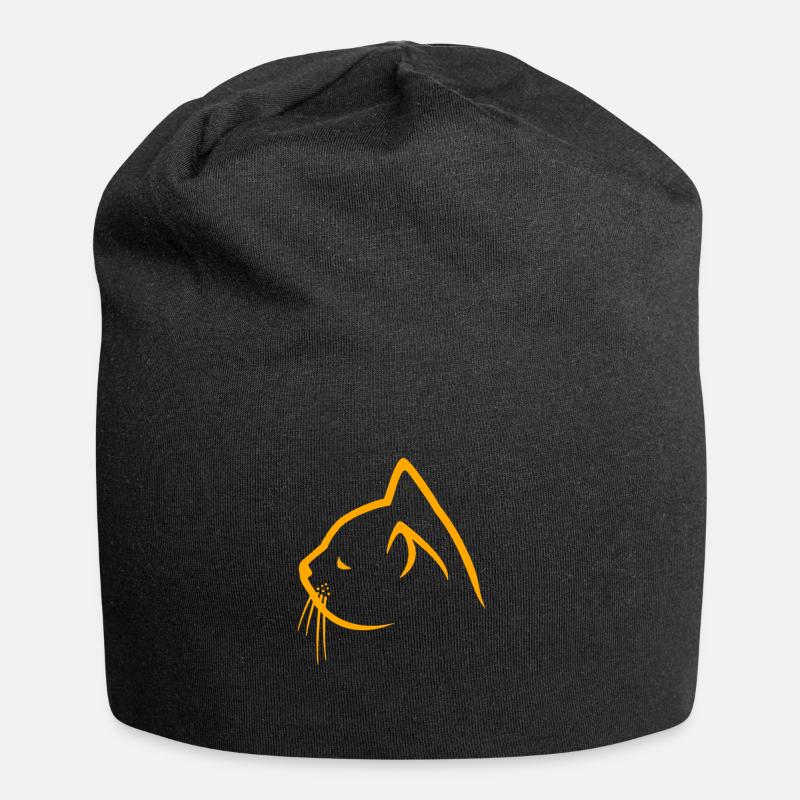 Katzen Catstyle Katzengesicht - Jersey-Beanie - Schwarz