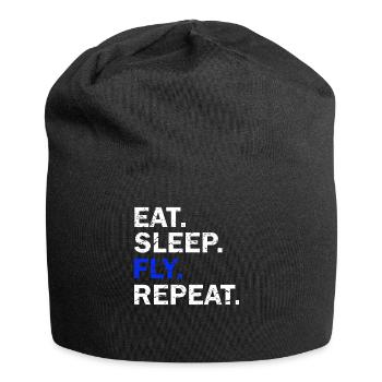 Eat Sleep Fly Répéter - Bonnet en jersey - noir - Devant