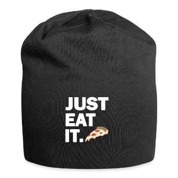 Just Eat It Pizza Essen Coole Fast Food Geschenk - Jersey-Beanie - Schwarz - Vorne