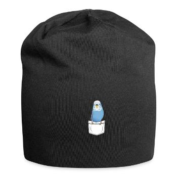 Perruche cadeau poche poitrine Cartoon Kawaii - Bonnet en jersey - noir - Devant