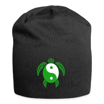 Yin Yang Schildkröte Lustiges chinesisches Tai Chi-Symbol cool - Jersey-Beanie - Schwarz - Vorne