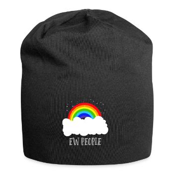 Ew People Rainbow Cloud Funny Sarcastic - Jersey Beanie - black - Front