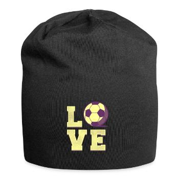 I love Soccer Gift - Jersey-Beanie - Schwarz - Vorne
