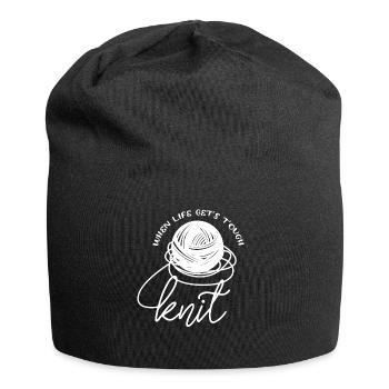 Knitting - knitting - knitting needles - wool - Jersey Beanie - black - Front