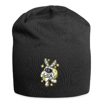 Bunny Easter Space Astronaut Gift - Jersey Beanie - black - Front
