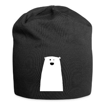Glücklicher, niedlicher Eisbär - Jersey-Beanie - Schwarz - Vorne