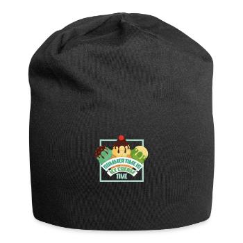 Party Geschenk Eiscreme Urlaub Sonne Strand Spruch - Jersey-Beanie - Schwarz - Vorne