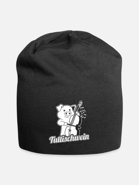 Der Dritte Kontrabass von links - Tuttischwein - Jersey-Beanie - Schwarz