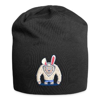 BigFoot Sasquatch Ostern Hase Geschenk T-Shirt - Jersey-Beanie - Schwarz - Vorne