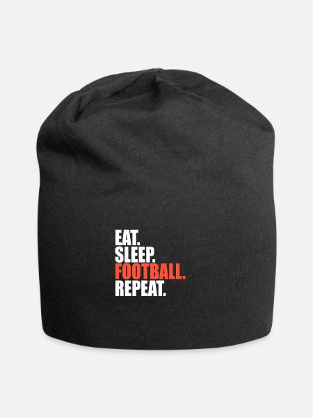 Mangez Sleep Football Répétez Tee Shirt Football Shirt - Bonnet en jersey - noir