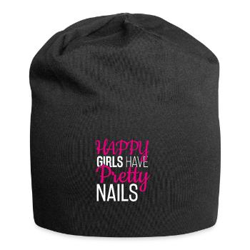 Happy Girls Have Pretty Nails, Manicure - Jersey Beanie - black - Front
