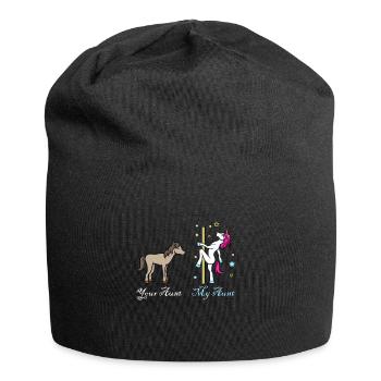 Licorne cheval votre tante mon cadeau de tante - Bonnet en jersey - noir - Devant