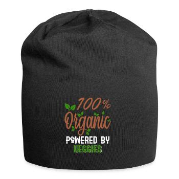 100% Organic Powered by Veggies - Biologisch - Jersey-Beanie - Schwarz - Vorne