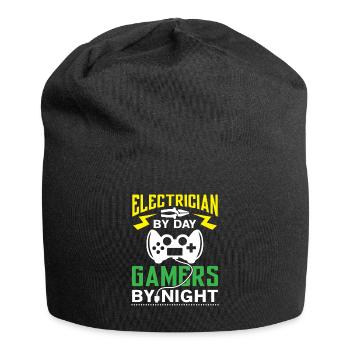 Electrician by Day Gamers by Night - arcade player - Jersey-Beanie - Schwarz - Vorne