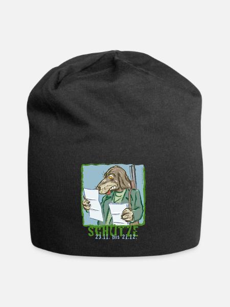 Sternzeichen - Schütze - Jersey-Beanie - Schwarz