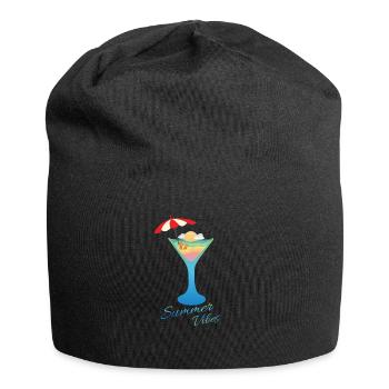 Cadeau de vacances de parapluie de soleil d'été - Bonnet en jersey - noir - Devant