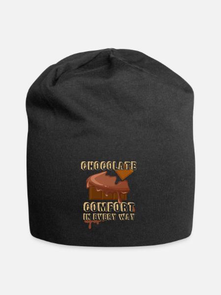 Chocolate - consolation - snacking - delicious - chocolate - Jersey Beanie - black