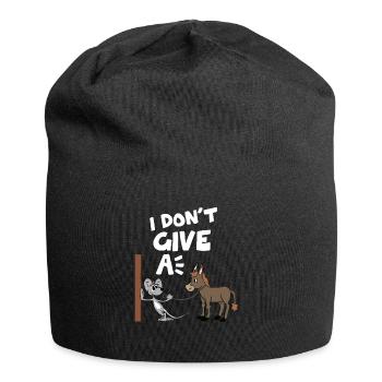 Esel Pferd Maus i dont give a lustig funny spaß ne - Jersey-Beanie - Schwarz - Vorne
