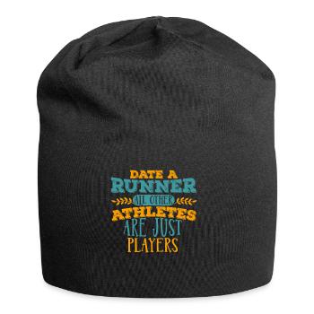 Je date le T-shirt du coureur - Bonnet en jersey - noir - Devant